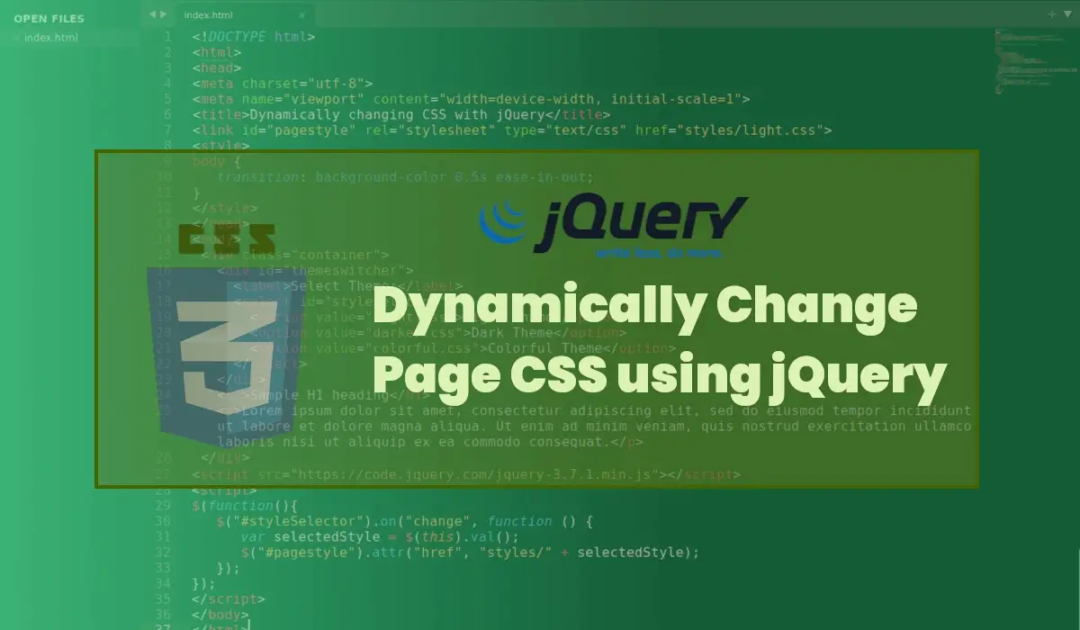 How to Dynamically Change a Page’s CSS using jQuery