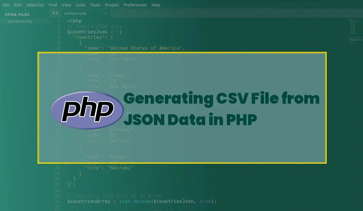 How to Generate CSV Files from JSON Data in PHP