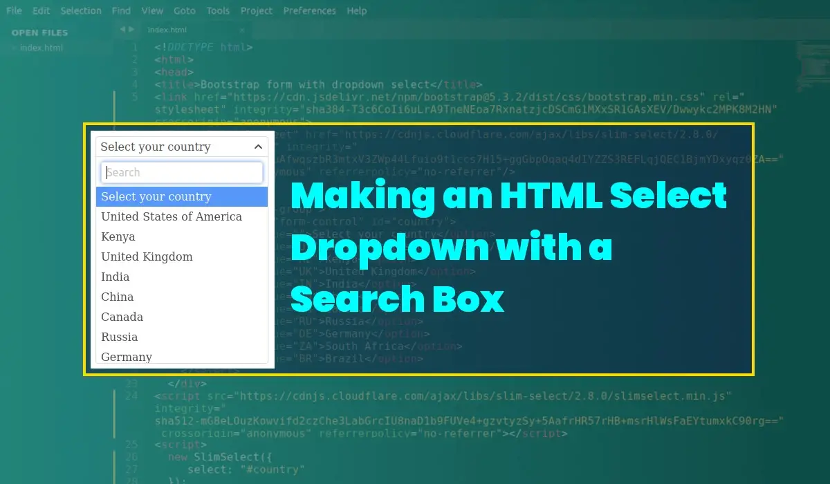 How to make an HTML select dropdown with a search box