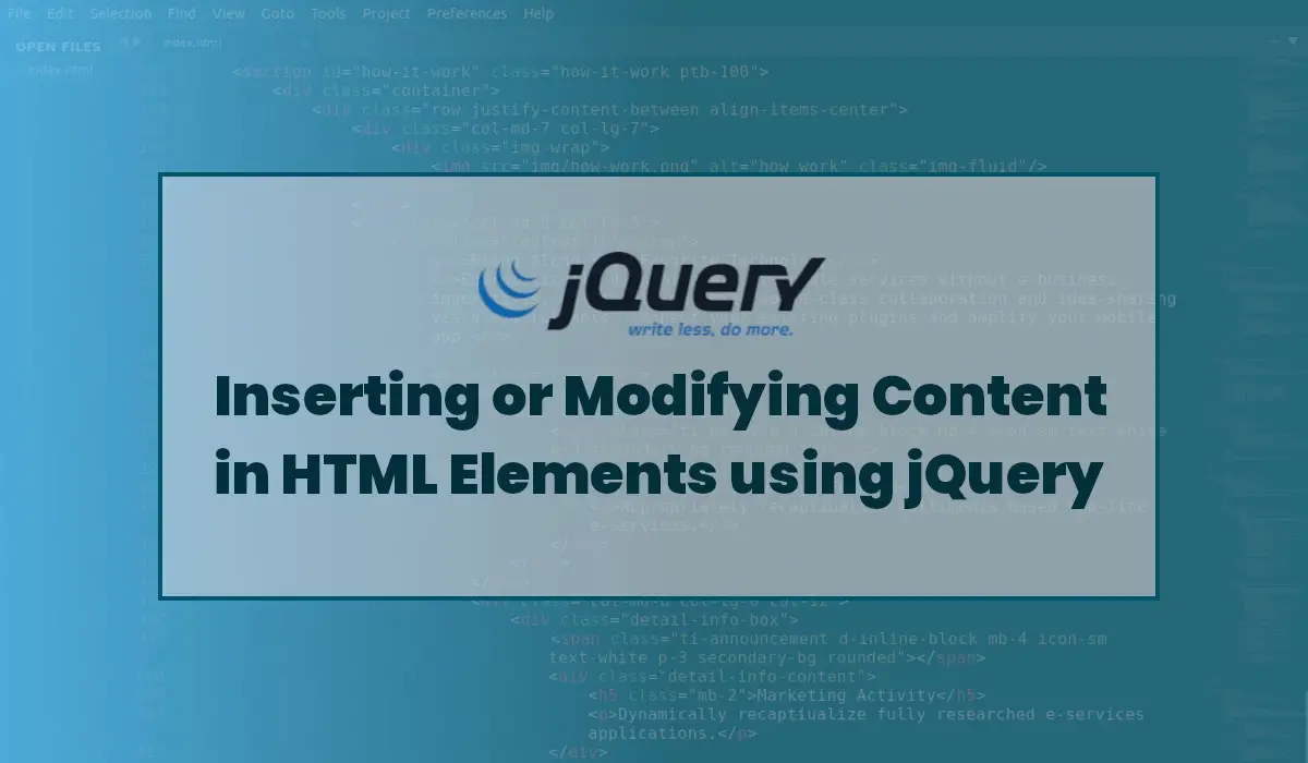 How to Insert or Edit Content in HTML Elements using jQuery