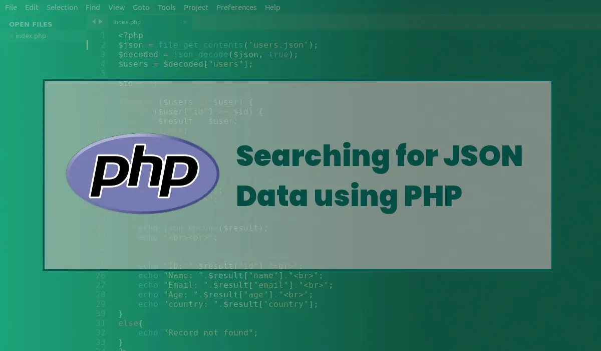 How to Search for Data in JSON using PHP