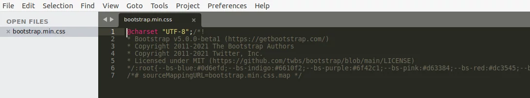 bootstrap.min.css file