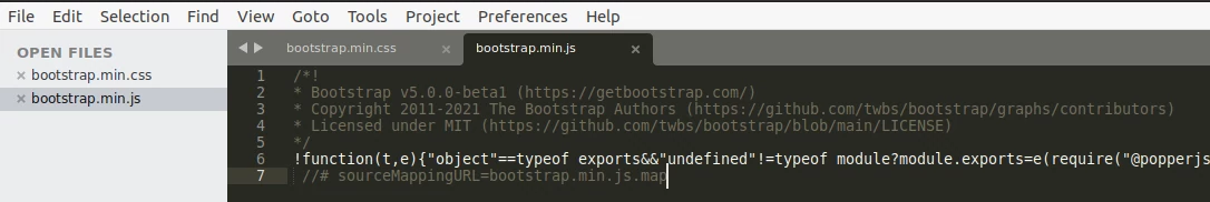 bootstrap.min.js file