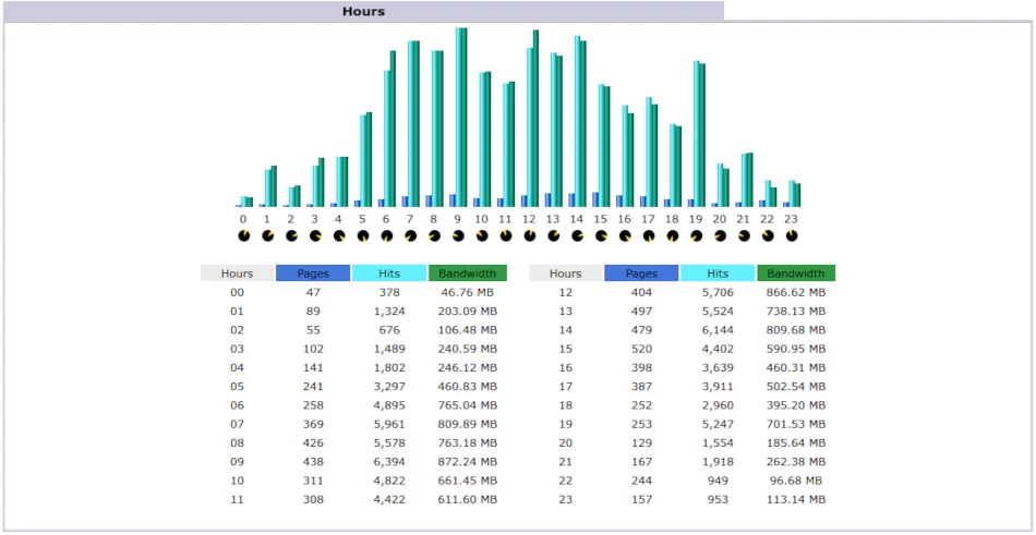 Awstats statistics hours