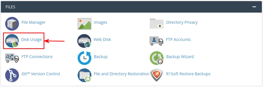 cPanel disk usage