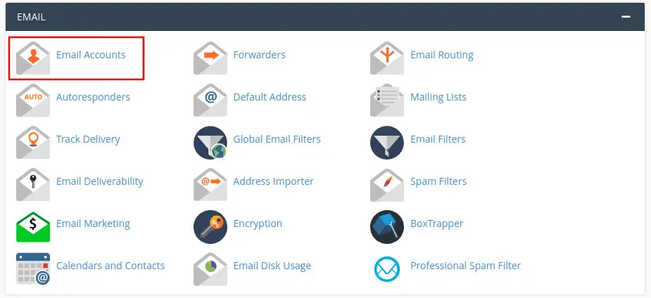 cPanel email accounts