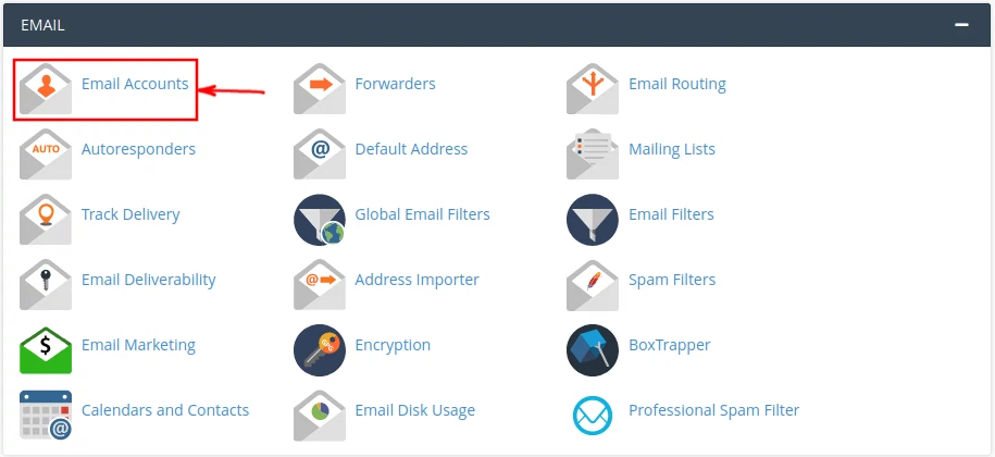 cPanel email accounts