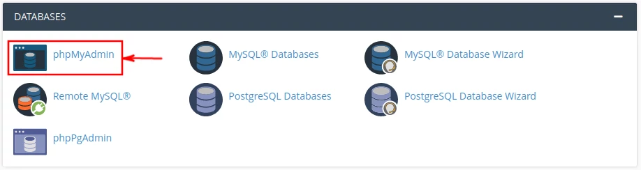 cpanel phpmyadmin