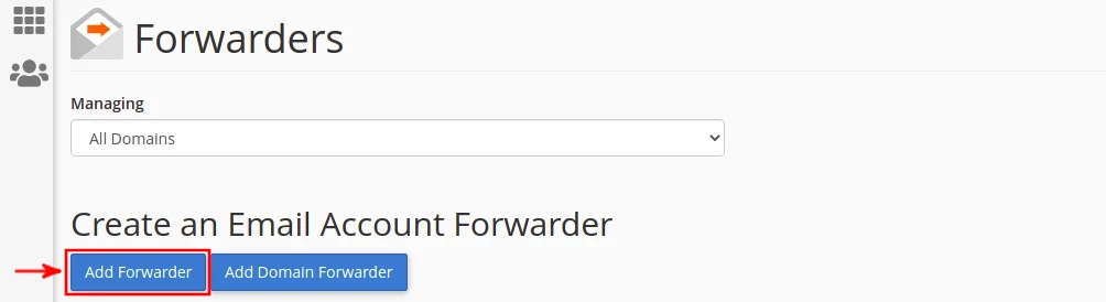 Creating an email forwarder in cPanel