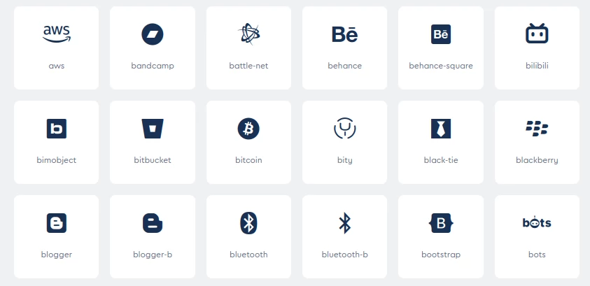 The solid .fab Font Awesome icons