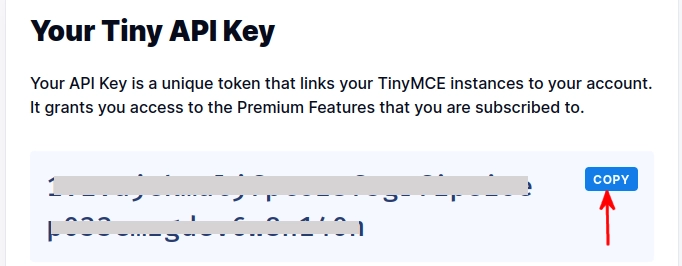 Getting TinyMCE API key