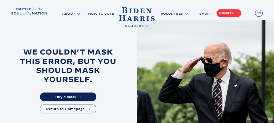 Joe Biden's website 403 error page
