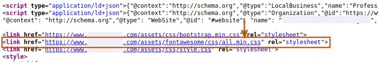 Opening Font Awesome CSS file on web browser