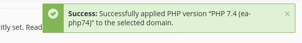 PHP version update success
