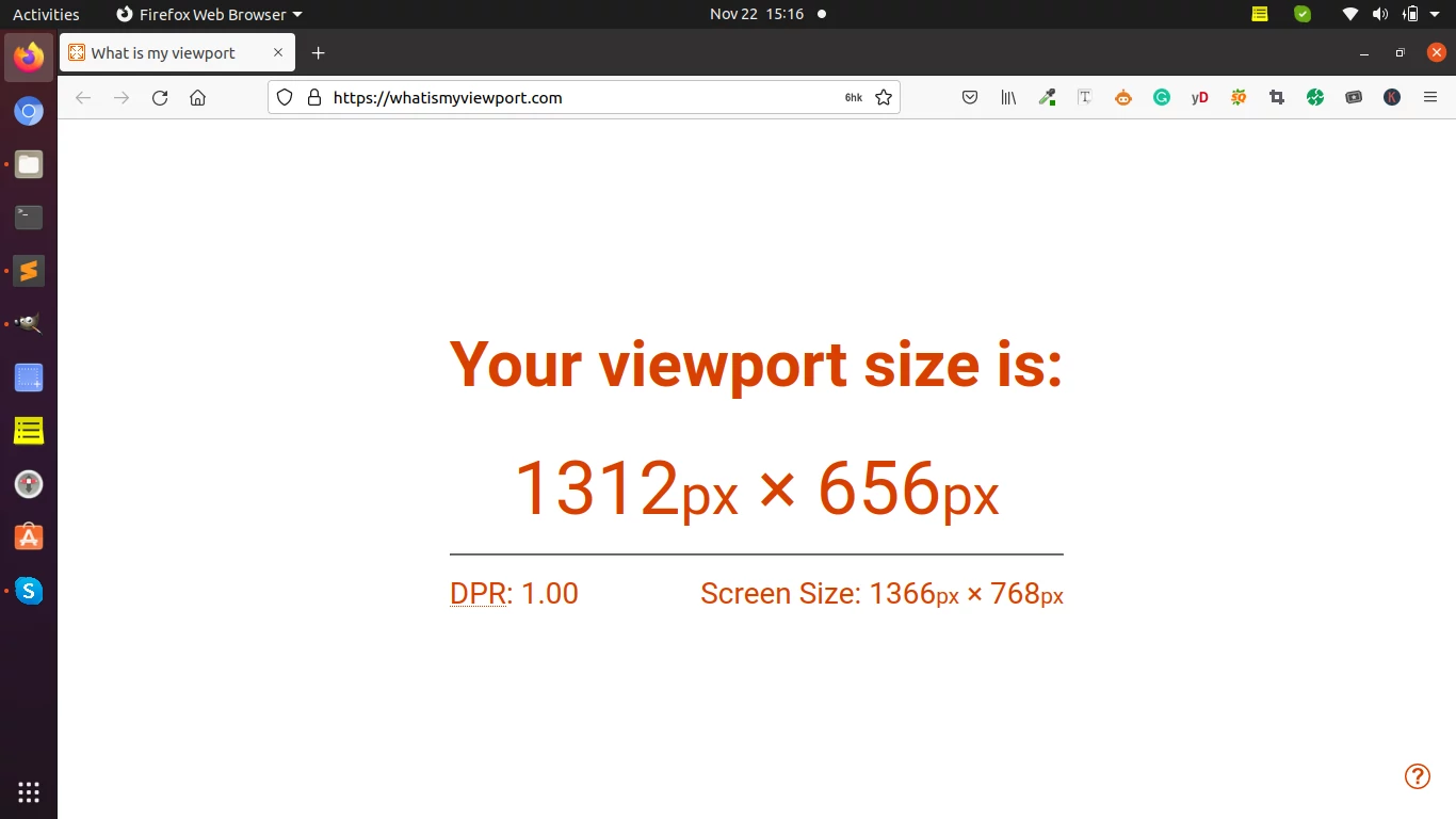 Whatismyviewport browser viewport